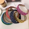 Classic Simple Vintage Designer Letter Printed Headbands Wide Hair Hoop For Women Girl Elastic Letters Headband Candy Color Sports5098652