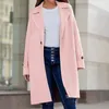 Kvinnors jackor långärmad lapel coatigan vinter stickad tröja jacka rockar