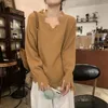 Suéteres femininos pullovers de malha de decote em V Women Women Spring outono Fringe coreana LOPA LONGA LONGA Top 4 cores