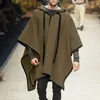 Les pulls masculins S-3xl fausses laine en lainement en velours chaud Pilor Cloak Winter Street Wear Capes Capes Solide Poncho Tricot en tricot