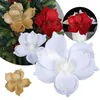 Dekorativa blommor 22 cm glitter Artifical Christmas Poinsettia Xmas Tree Ornament Merry Decoration Home Year 2023 Decor