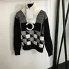 24SS Women Sweaters Designer Tops Pullover Runway Brand Zipper Stand Collar Knit Top Designer Crop Top Shirt High End Elasticity Letter Jersey Outwear Knitwear