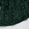 Vestidos de menina girlymax inverno natal bebê garotas verdes deslumbrantes brilhos de lantejoulas de cor sólida cor de joelho de joelho