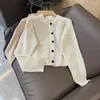 Tricots féminins 2023 Light Luxury Sequin Embellifhed Hollow Design Single-Basted Tritt Cardigan For Women