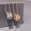 Snake Necklace High Version Baojia Same Rose Gold Style Fashion Trend Versatile Snake Bone Full Diamond Necklace for Women