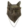 Animal en résine bronzée nordique pour Sculpture de tête avec lunettes, statue murale d'ours et de souris, Figurine suspendue, ornement 231225