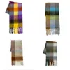 Szaliki 2023 Plaid Scarvescashmere Shawls Kobiety zimowe ciepłe szal Płaszcz MS MS Grube koce Tassel Scarf AC Kamaszczyka Scalf G221007 WZUQ