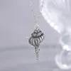 Ketten Mode Vintage Ocean Conch Form Originalstil 925 Sterling Silber Anhänger Halsketten für Frauen Mädchen Fein Schmuckkragen LN042