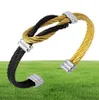 Braccialetti con filo intrecciato da uomo in acciaio al titanio Braccialetti Gioielli punk unisex Bracciale con nodo polsino nero Francia Bracciale all'ingrosso5434291