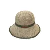 Chapéu de balde de designer feminino tecido crochê palha escavado respirável carta impressão proteção solar moda praia chapéus