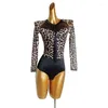 Wear usurt Leopard Latin Dance Bodys Cha Dancing Costume Women Samba Practice Rumba Tango Vêtements VDB3296