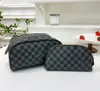 High-end Large Capacity Cosmetic Bag Portable Women's Pu Double Zipper Portable Waterproof Wash Bag Storage Bags Wholesale