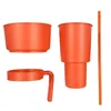 Stadium Drum Popcorn Beverage Cola tasse 2-en-1 Coupe de collation portable Splash Snack Bol Bol de rangement de poulet avec poignée Cup de paille 231225