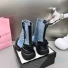 Botas de Martin de comprimento médio para mulheres no outono e inverno de nova única única única moda versátil temperamento de perna botas ocidentais