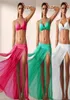 Pareos de mujer de malla transparente para cubrir el Bikini, vestido largo de verano de Color sólido, pareos de playa, vestido largo envolvente, faldas divididas 9568510