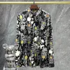 Men's Casual Shirts High Quality Flower Print Shirt Streetwear Color Contrast Fall Men Long Sleeve Social Party Blouse