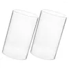 Candle Holders 2 Pcs Windproof Lampshade Transparent Cover Desktop Vase Accessory Glass Cloche For Crystal Home Supply