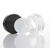 5ml Mini Glass Jar Clear Refill Glass Bottle Wide Mouth Mini Bottle Jar Pots with Black Cap Storage Holder Case For Oil Lip Balm Wax Cosmetics