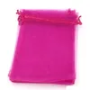 100pcs Rose Red Organza Bijoux Sacs de pochettes pour les faveurs de mariage bijoux 7x9cm 9x11cm 13 x 18 17x23cm 20x30cm 3162173