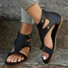 Sandals Women's 2024 Été Open Toe grande taille à la mode décontractée Sandalias rétro Retro Brown Lady Roman