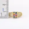 Pierścienie klastra Aibef Bohemian błyszcząca luksusowy dhineston szeroko otwarty regulowany miedziany cyrkon akcesoria biżuterii wykwintny modny prezent