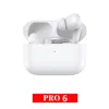 Pro6 TWS Casque sans fil Bluetooth Écouteurs Swipe Touch Écouteurs intra-auriculaires Sport mains libres Casque avec boîtier de chargement pour Xiaomi iPhone Mobile Smart Cell Phone