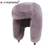 BUTTERMERE Fur Caps Women Bomber Hats Pink Winter Hat Russian Female Thicker Warm Solid Soft Windproof Ear Flap Ushanka Hat 2010194486282