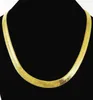 Thin Soft Herringbone Chain Necklace Pure Gold Color 18K Yellow Plated Punk Hip Hop Jewelry For Mens Boys 10mm 24 Chains22147783607