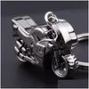 Anahtarlıklar kordonlar moda erkekler serin motosiklet kolye alaşım anahtarlık araba anahtar yüzük hediye mini motor aksesuarlar desen dağıtım fashio dhkg5