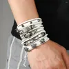 Bracelets de link Bracelete masculino Exagerado punk tendência Acessórios de símbolos ilimitados