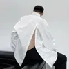 Primavera estilo coreano personalizado espalda diseño con abertura camisas hombres casual salvaje suelto simple M XL 231225