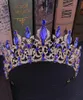Kmvexo Red Black Crystal Tiara Bridal Crown for Wedding Bride Gold Rhinestone Crowns Headband smycken Hårtillbehör Y2007272937575