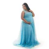 Maternity Tulle Dresses Photography Props Sexy Maxi Gown For Pregnant Suspender Women Long Pregnancy Dress Photo Shoots 2024