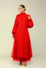 Sıradan Elbiseler VBQBSQL 2024 Kadın Gideri Örgü Uzun Kollu Yüksek Yakalı Saf Renk Zemin Uzunluğu Elbise