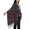 Lenços lenços femininos lenço de lenço de tassel tatreez grande etono de inverno enrolar o shap da palestina árabe diariamente desgaste pashmina