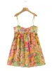Boho Bow Düzenli Sütyen Korse Tarzı Çiçek Baskı Spagetti Kayış Mini Elbise Kadınlar Arka Patenci Bağlantı Sling Cobe Tatil 231222