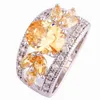 Anello d'argento Morganite Morganite Morganite Morganite Morganite Morgani Morgani fatti a mano 7 8 10 11 12 Gioielli placcati Donne Whole303T