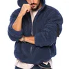 Herrenjacken stilvolle bequeme Modemarkt Faux Fell Fleece Fluffy Hoodled Hoodie Jacket Jumper Langarm Outwear Outwear