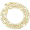 Mens Real 10k Yellow Gold Figaro Chain 4mm Halsband Hög polerad 16-30 tum2834