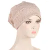 Vêtements ethniques Dentelle Fleur Bonnets Diamants Baggy Slouchy Chapeau Femmes Stretch Foulard Cancer Chemo Cap Bonnet Turban Musulman Hijab Perte De Cheveux