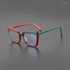 Montature per occhiali da sole Occhiali cat-eye da donna Moda Montatura grande Colore Acetato Ottica da uomo Quadrato Miopia Prescrizione