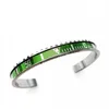 Bracelets Style mixte en acier inoxydable Manchette ouverte manchette initiale Bracelet compteur de vitesse Bracelet SP01278W