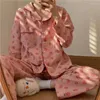 Frauen Nachtwäsche Pyjamas Sets Leopard Sommer Herbst Taste Unten Baumwolle Pyjama Damen Cartoon Pijama Mujer 2 Stück Pjs Homewear