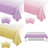 Nappe de Table jetable en plastique, 1 pièce, dégradé de couleur, 137/274Cm, à pois brillants, imperméable, pour décoration de fête de mariage