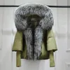 Lagabogy Winter Women Warm White Duck Down Jacket Loose Hood Puffer Coat Natural Real Fox Fur Collar Thick Luxury Outerwear 231226