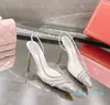 Rene Caovilla Sandali da donna Tacco alto in PVC trasparente Decorazione con strass Argento Nero Scarpe firmate Slingback di marca casual Scarpe eleganti da festa