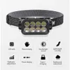 Yeni Farlar Süper Parlak 8led Far IR Hareket Sensörü USB Şarj Edilebilir Far Su geçirmez Kafa Lambası İndüksiyon Lightwight Kafa Işığı