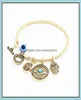 Charm Bracelets Symbol Evil Eye Charm Bracelets For Women Girls Turkish Lucky Blue Eyes Fatima Hand Bracelet Fashion Bangle Jewelr6682119