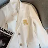 Doublure lettre broderie avancé costume manteau printemps coréen tempérament britannique blanc femmes hauts noir Blazer veste 231225