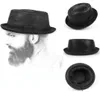 Breda brim hattar män fedora hatt mode läder gentleman platt fläsk paj för pappa bowler jazz sun big 4size s m l xl5385702